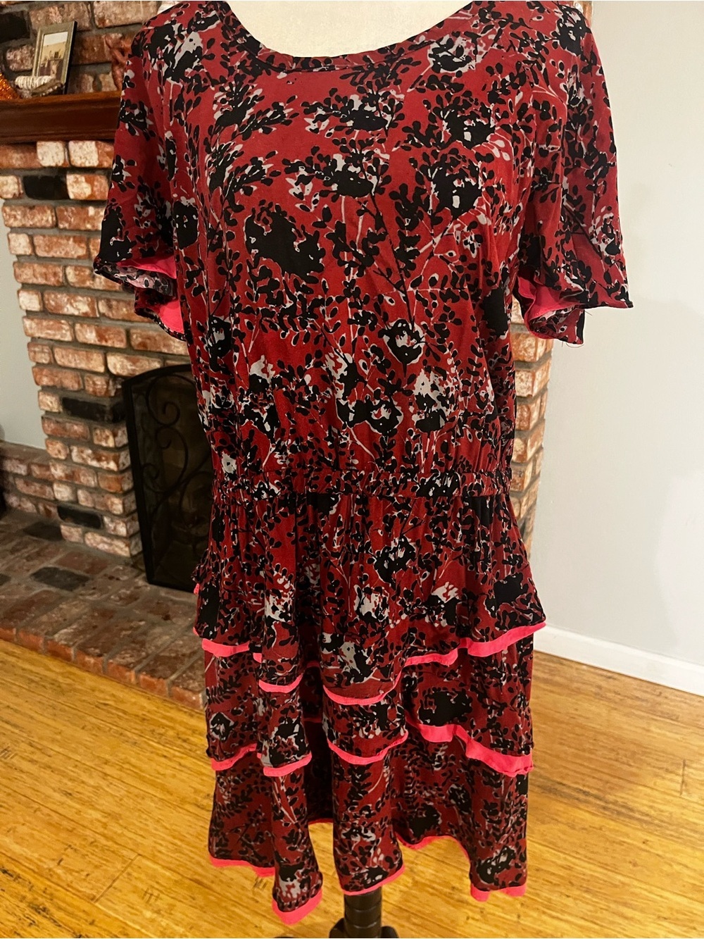 Matilda Jane Red and Black Floral Midi Dress